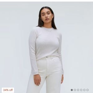 Everlane - Organic Waffle tee in heathered tan